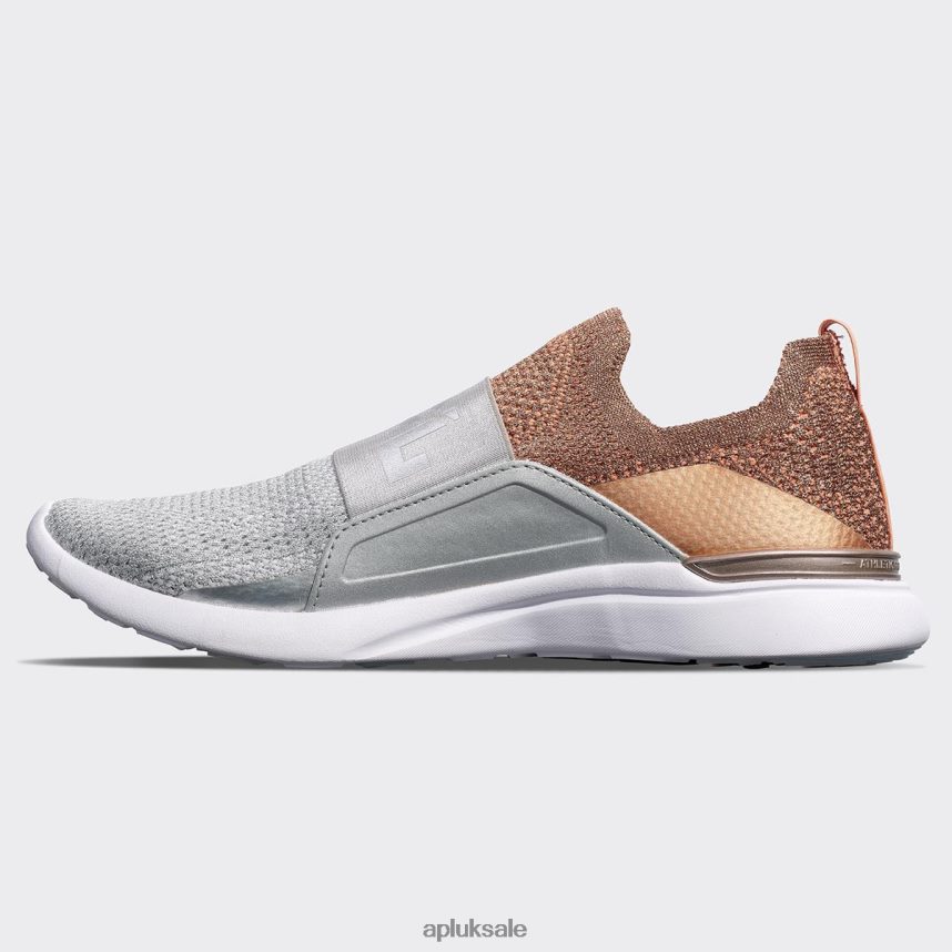 APL TechLoom Bliss 25 - VH8XNZ127 APL Shoes UK Rose Gold/Metallic Silver/White Women Running