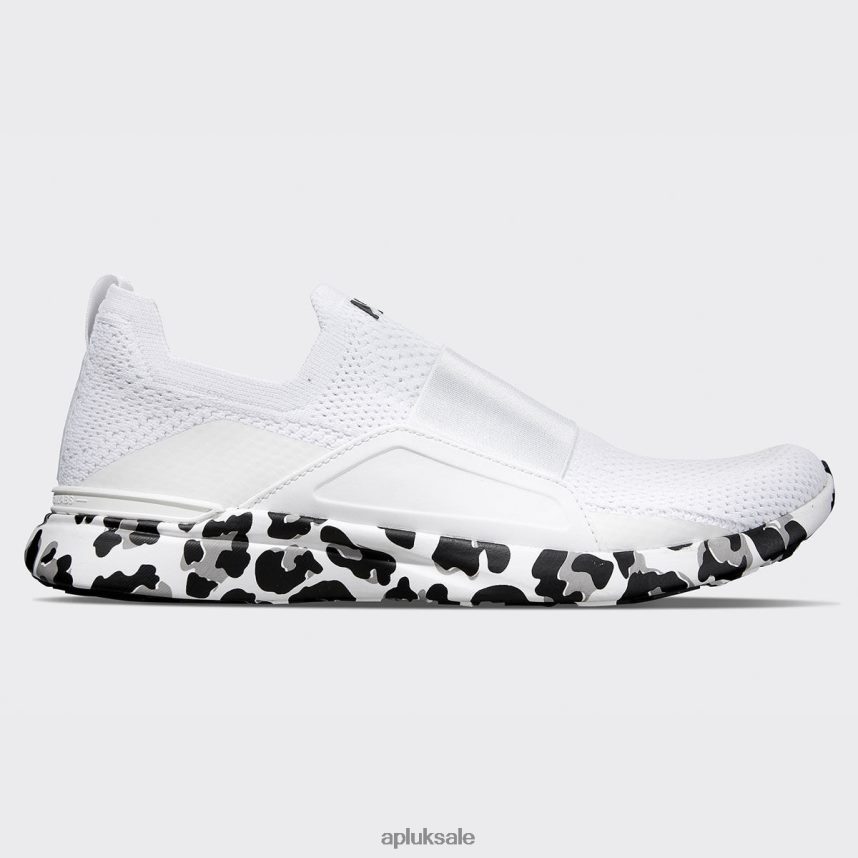 APL TechLoom Bliss 27 - VH8XNZ259 APL Shoes UK White/Black/Leopard Women Running
