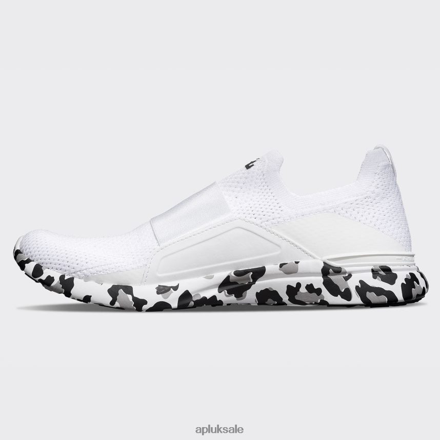 APL TechLoom Bliss 27 - VH8XNZ259 APL Shoes UK White/Black/Leopard Women Running
