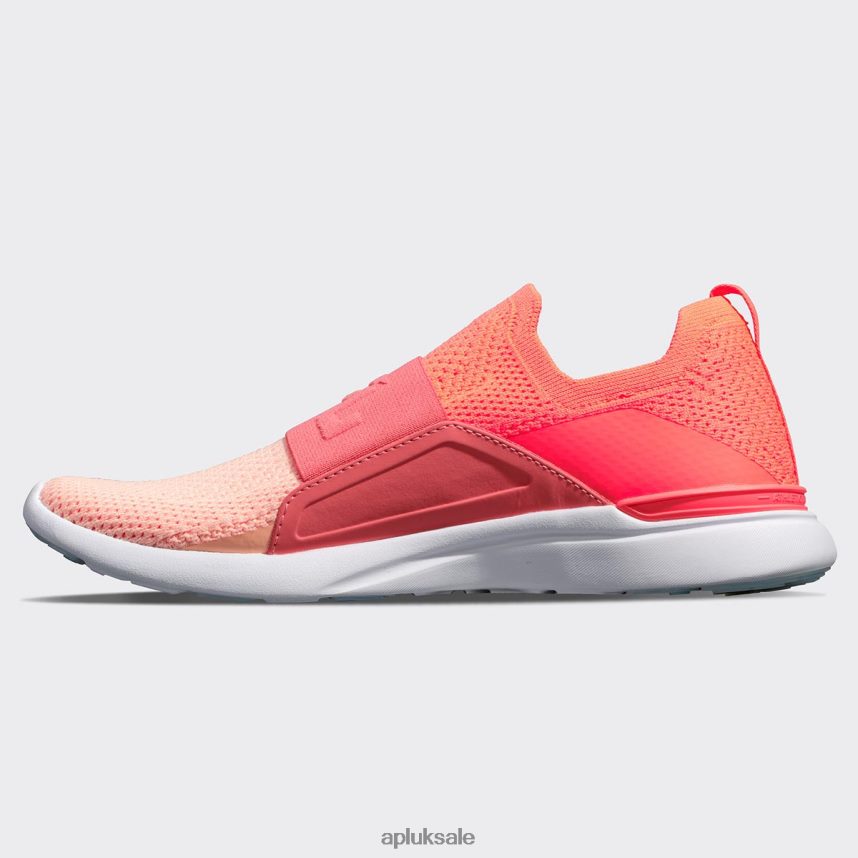 APL TechLoom Bliss 28 - VH8XNZ314 APL Shoes UK Laser Red/Fire Coral/Faded Peach Women Running