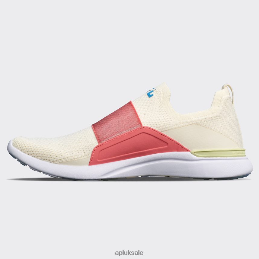 APL TechLoom Bliss 30 - VH8XNZ423 APL Shoes UK Pristine/Fire Coral/Coastal Blue Women Running