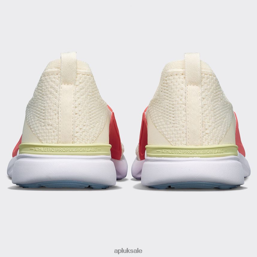 APL TechLoom Bliss 30 - VH8XNZ423 APL Shoes UK Pristine/Fire Coral/Coastal Blue Women Running