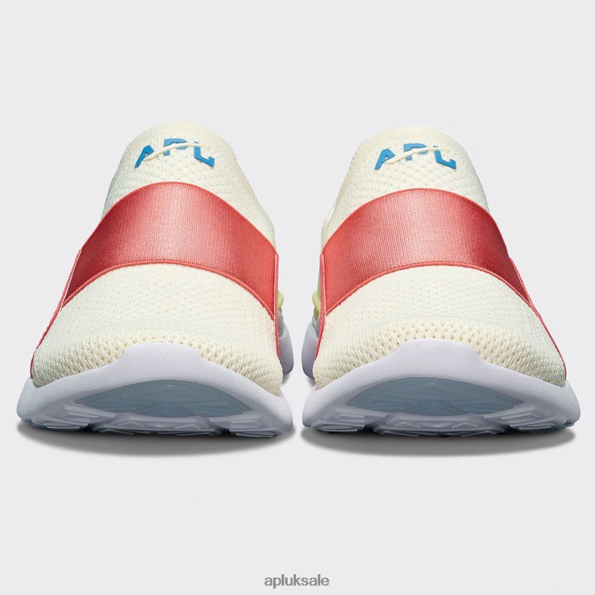 APL TechLoom Bliss 30 - VH8XNZ423 APL Shoes UK Pristine/Fire Coral/Coastal Blue Women Running