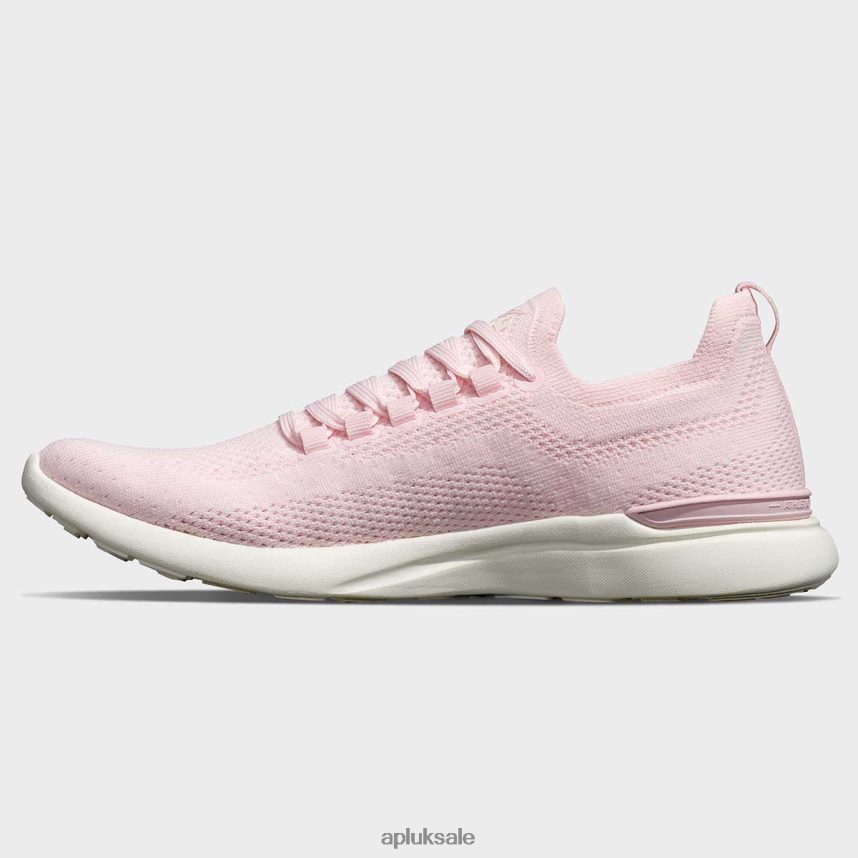 APL TechLoom Breeze 34 - VH8XNZ61 APL Shoes UK Bleached Pink/Ivory Women Running
