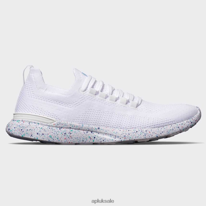 APL TechLoom Breeze 34 - VH8XNZ74 APL Shoes UK White/Ice Blue/Speckle Women Running