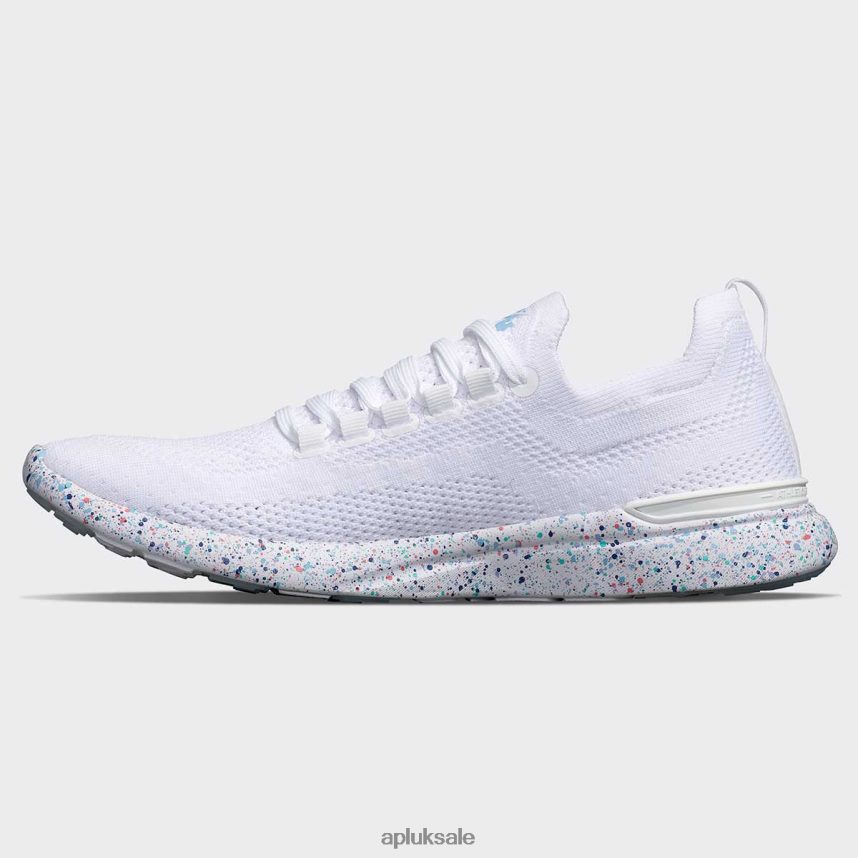 APL TechLoom Breeze 34 - VH8XNZ74 APL Shoes UK White/Ice Blue/Speckle Women Running