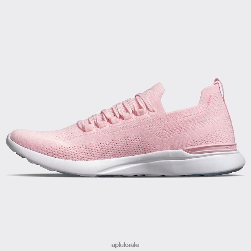 APL TechLoom Breeze 37 - VH8XNZ366 APL Shoes UK Metallic Bleached Pink/White Women Running
