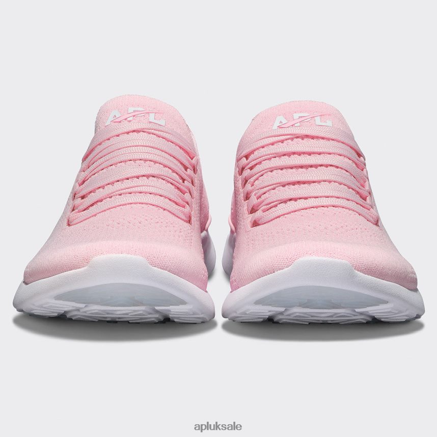 APL TechLoom Breeze 37 - VH8XNZ366 APL Shoes UK Metallic Bleached Pink/White Women Running