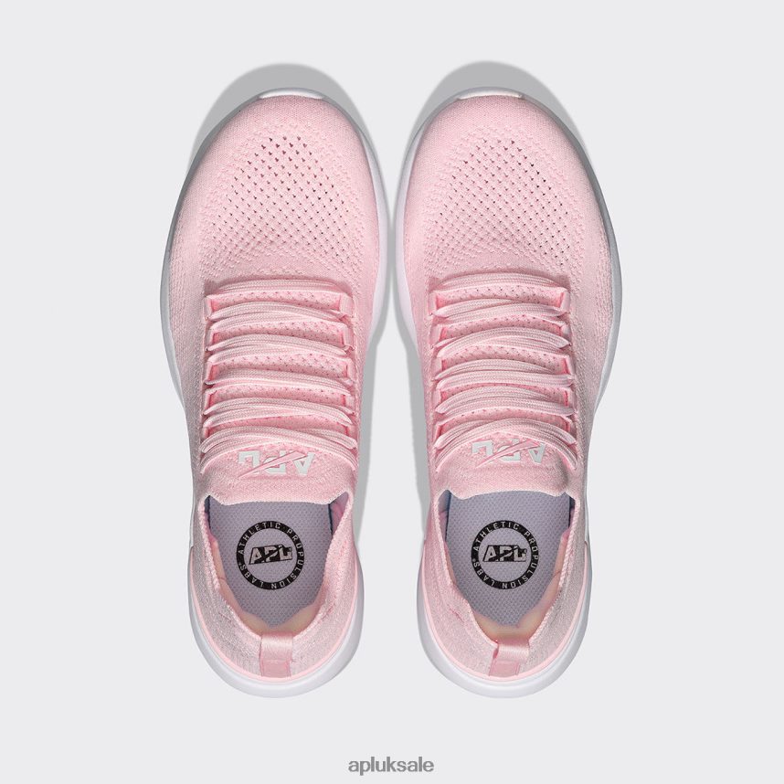 APL TechLoom Breeze 37 - VH8XNZ366 APL Shoes UK Metallic Bleached Pink/White Women Running