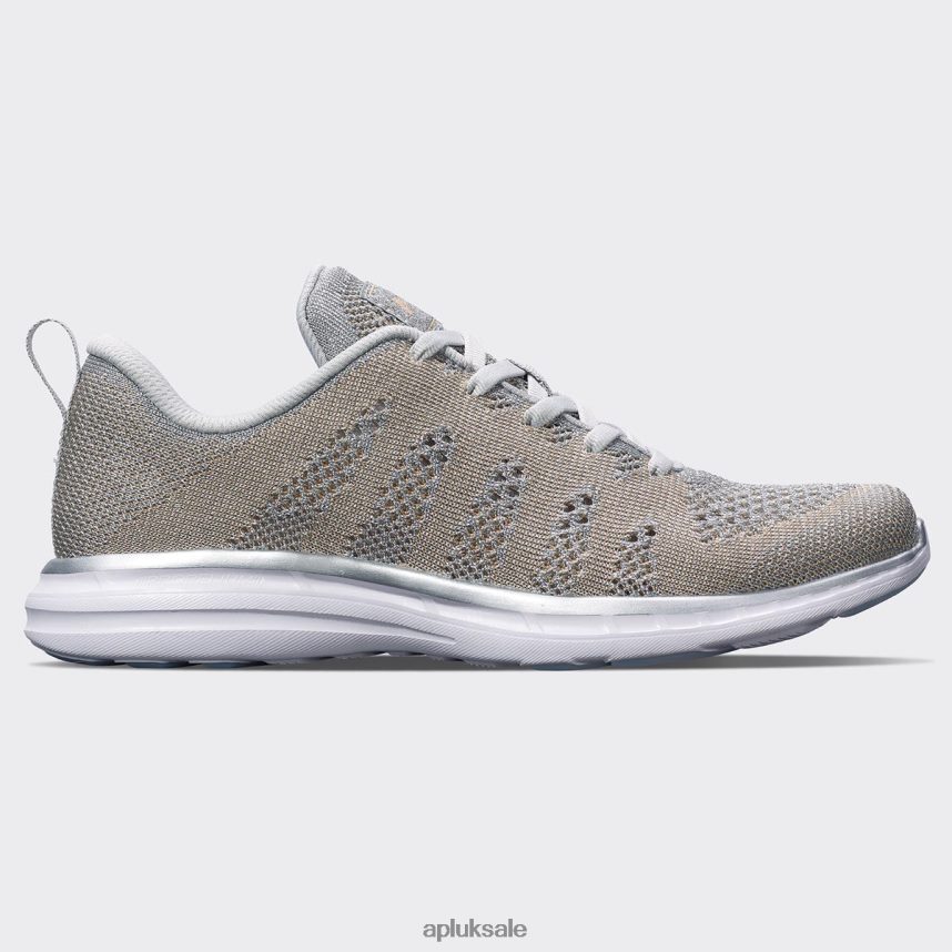APL TechLoom Pro 46 - VH8XNZ139 APL Shoes UK Metallic Silver/Champagne/White Women Running