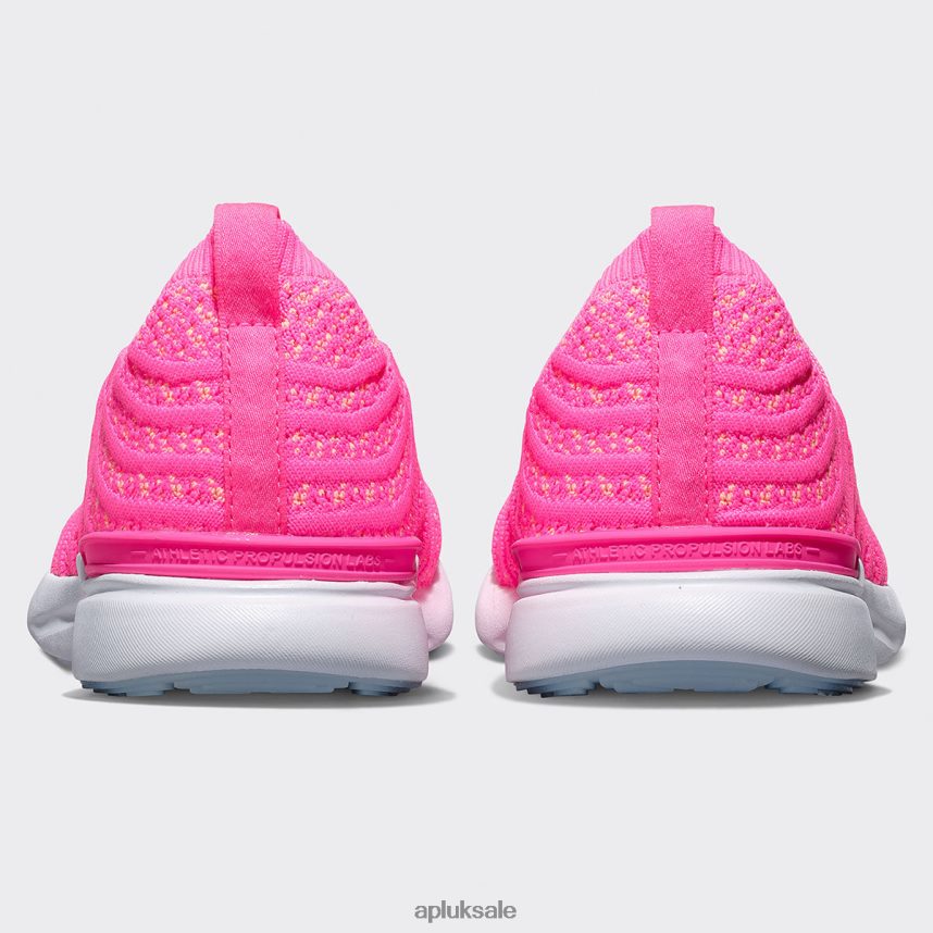 APL TechLoom Wave 56 - VH8XNZ37 APL Shoes UK Fusion Pink/Neon Peach/White Women Running