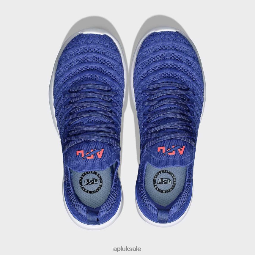 APL TechLoom Wave 57 - VH8XNZ105 APL Shoes UK Blue Haze/Impulse Red/White Women Running