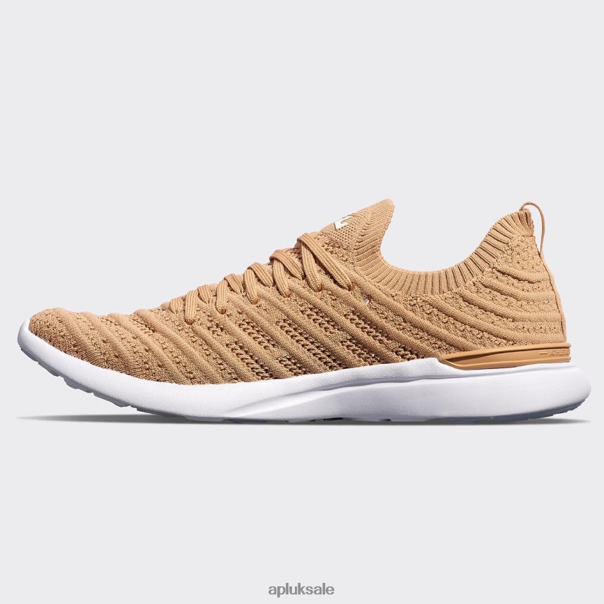 APL TechLoom Wave 58 - VH8XNZ175 APL Shoes UK Tan/White Women Running