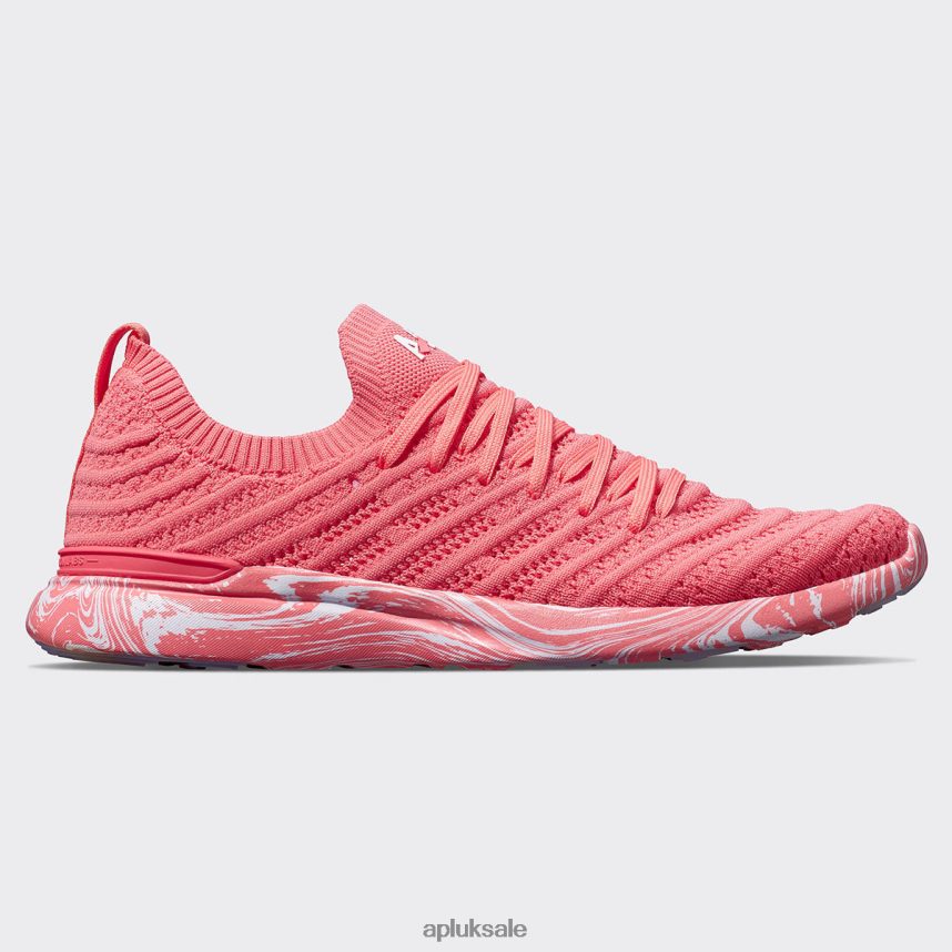 APL TechLoom Wave 58 - VH8XNZ230 APL Shoes UK Fire Coral/Marble Women Running