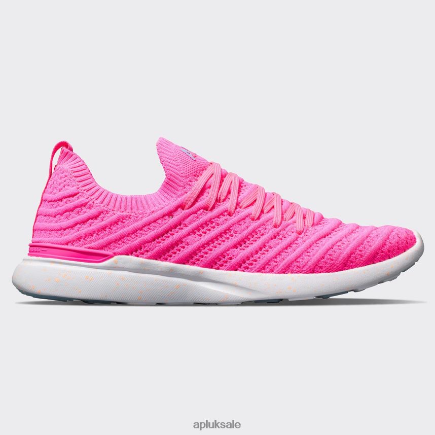 APL TechLoom Wave 59 - VH8XNZ254 APL Shoes UK Fusion Pink/Bellflower/Speckle Women Running