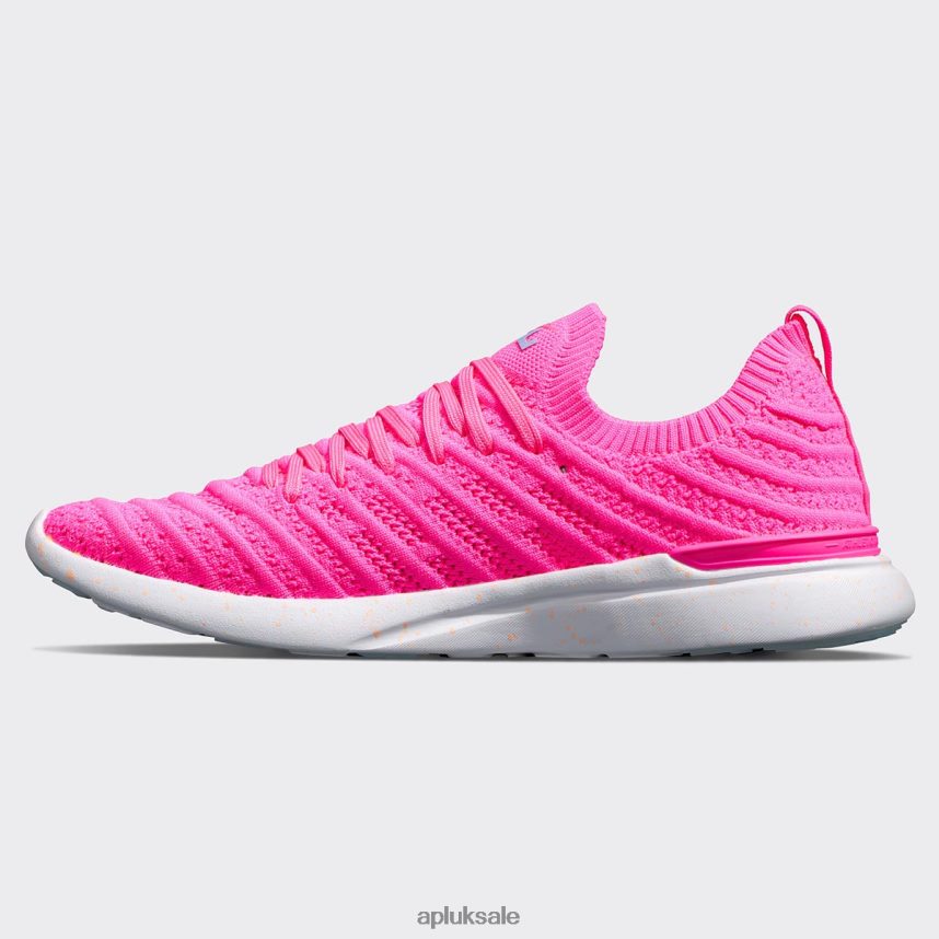 APL TechLoom Wave 59 - VH8XNZ254 APL Shoes UK Fusion Pink/Bellflower/Speckle Women Running