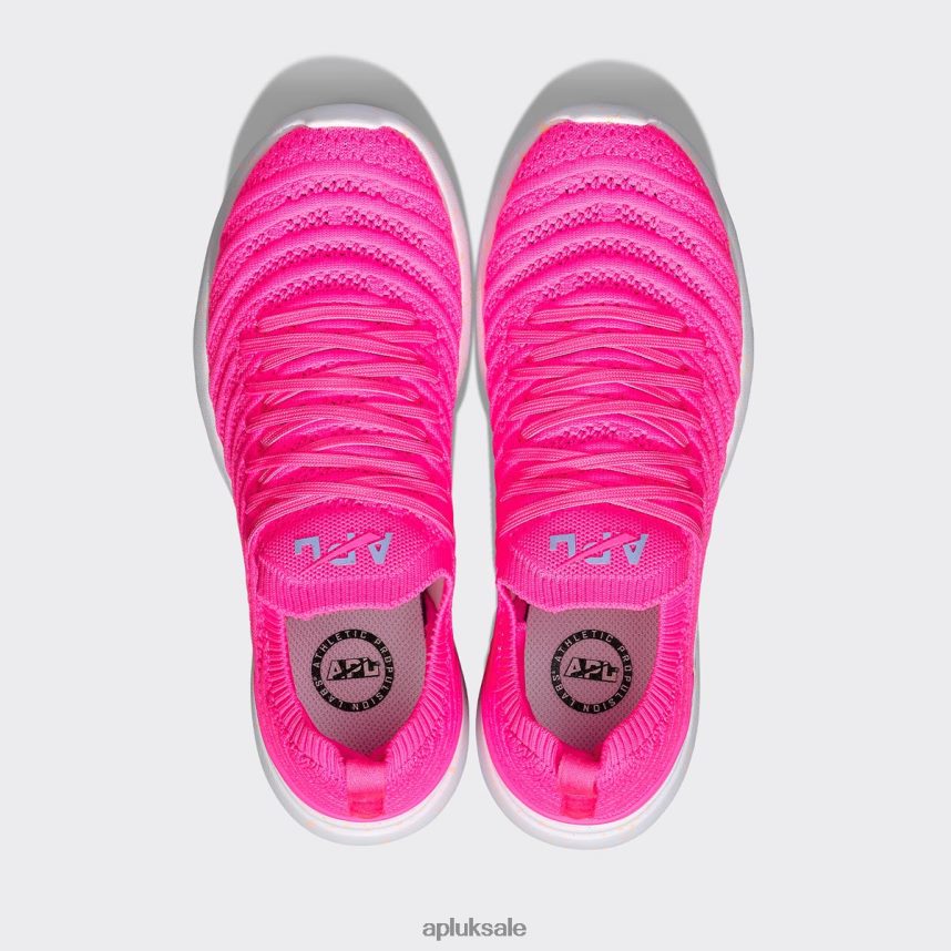 APL TechLoom Wave 59 - VH8XNZ254 APL Shoes UK Fusion Pink/Bellflower/Speckle Women Running