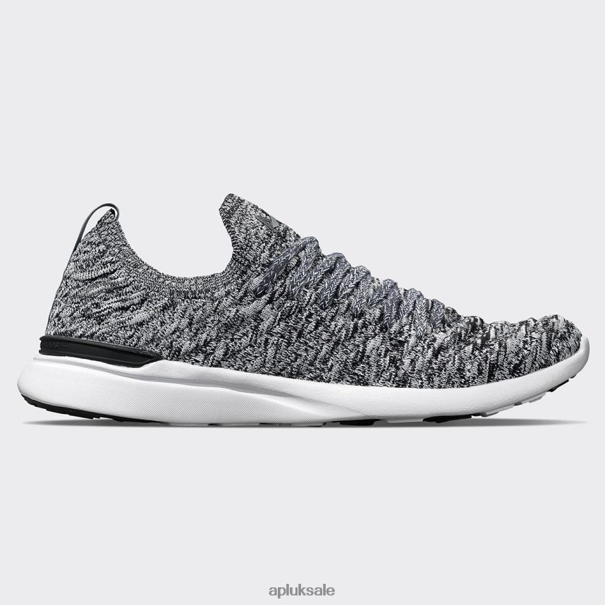 APL TechLoom Wave 59 - VH8XNZ274 APL Shoes UK Heather Grey/Black/White Women Running