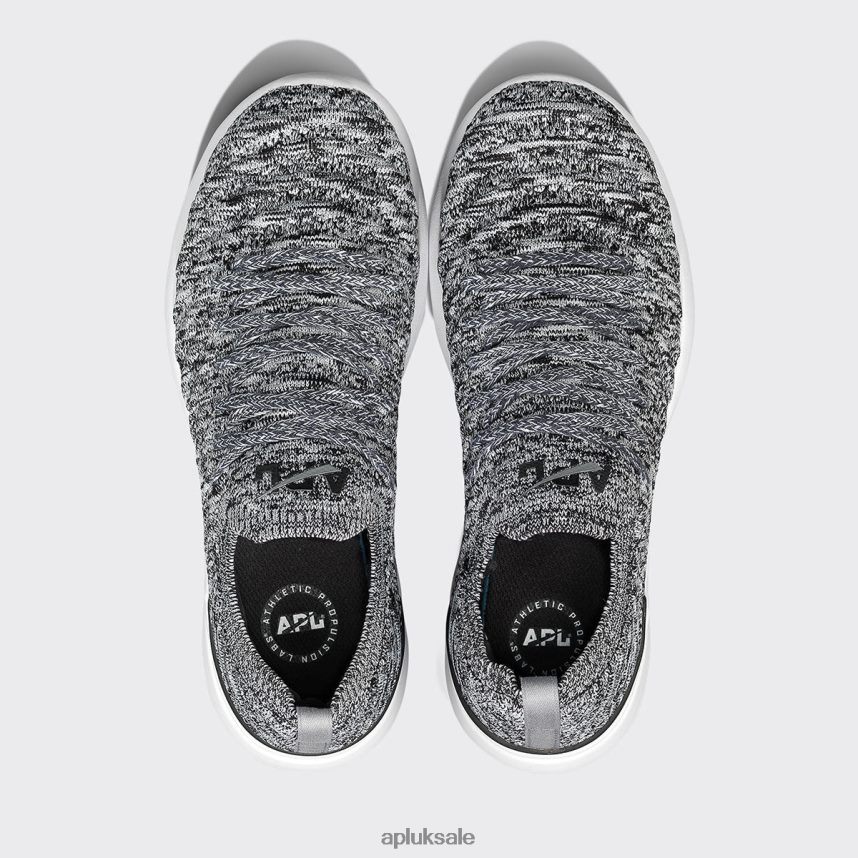 APL TechLoom Wave 59 - VH8XNZ274 APL Shoes UK Heather Grey/Black/White Women Running