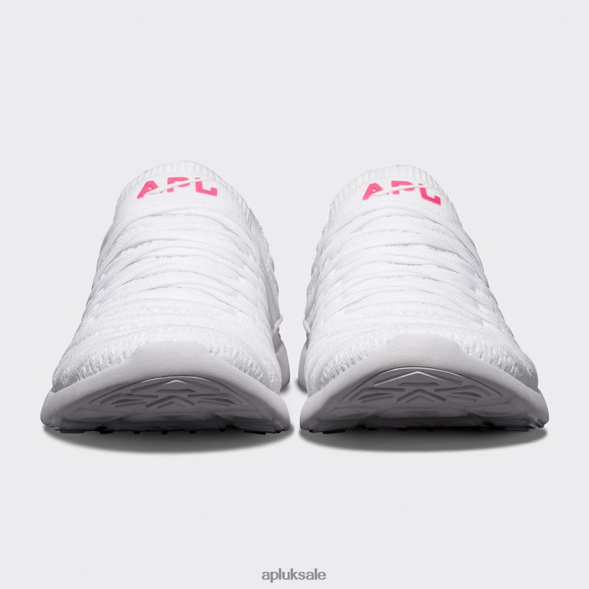 APL TechLoom Wave 59 - VH8XNZ309 APL Shoes UK White/Neon Pink Women Running