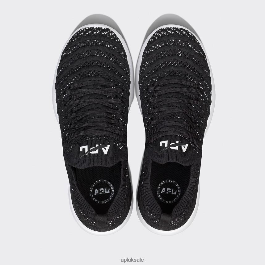 APL TechLoom Wave 59 - VH8XNZ320 APL Shoes UK Black/White Women Running