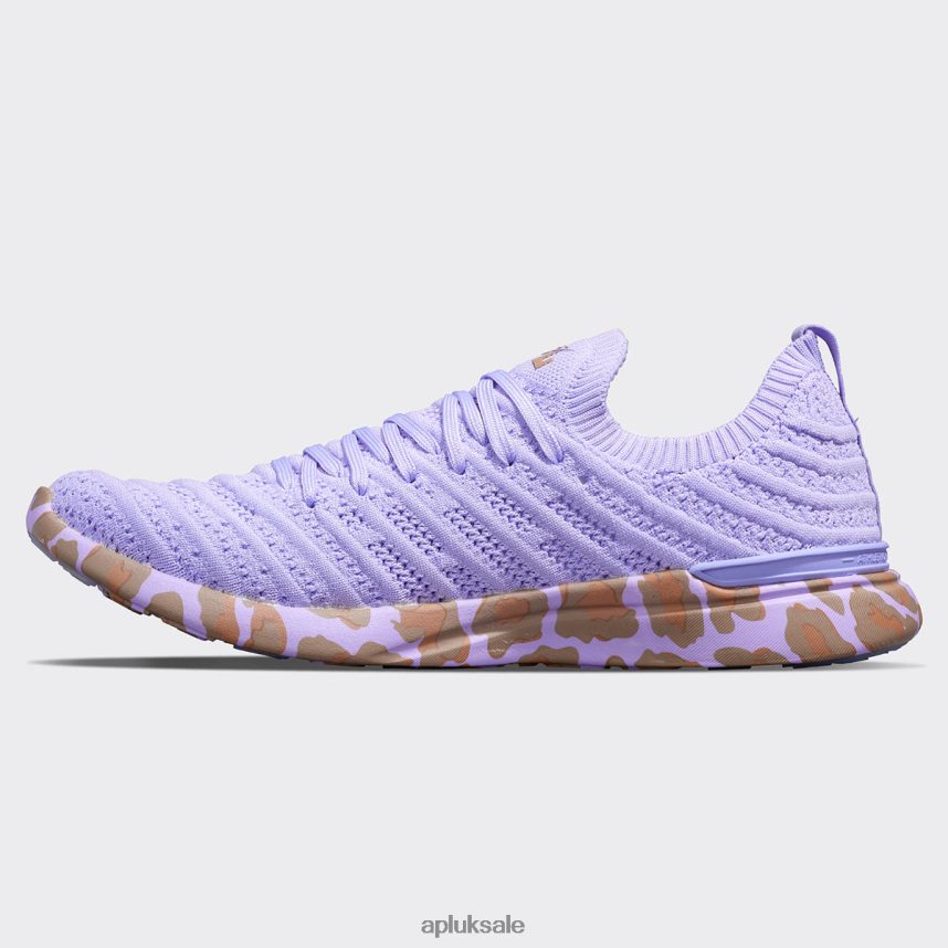 APL TechLoom Wave 60 - VH8XNZ404 APL Shoes UK Bellflower/Almond/Leopard Women Running