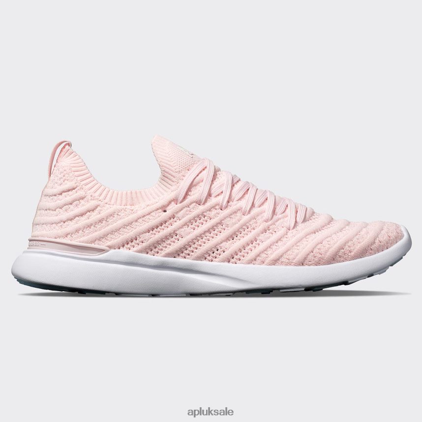 APL TechLoom Wave 60 - VH8XNZ408 APL Shoes UK Bleached Pink/White/Clear Women Running