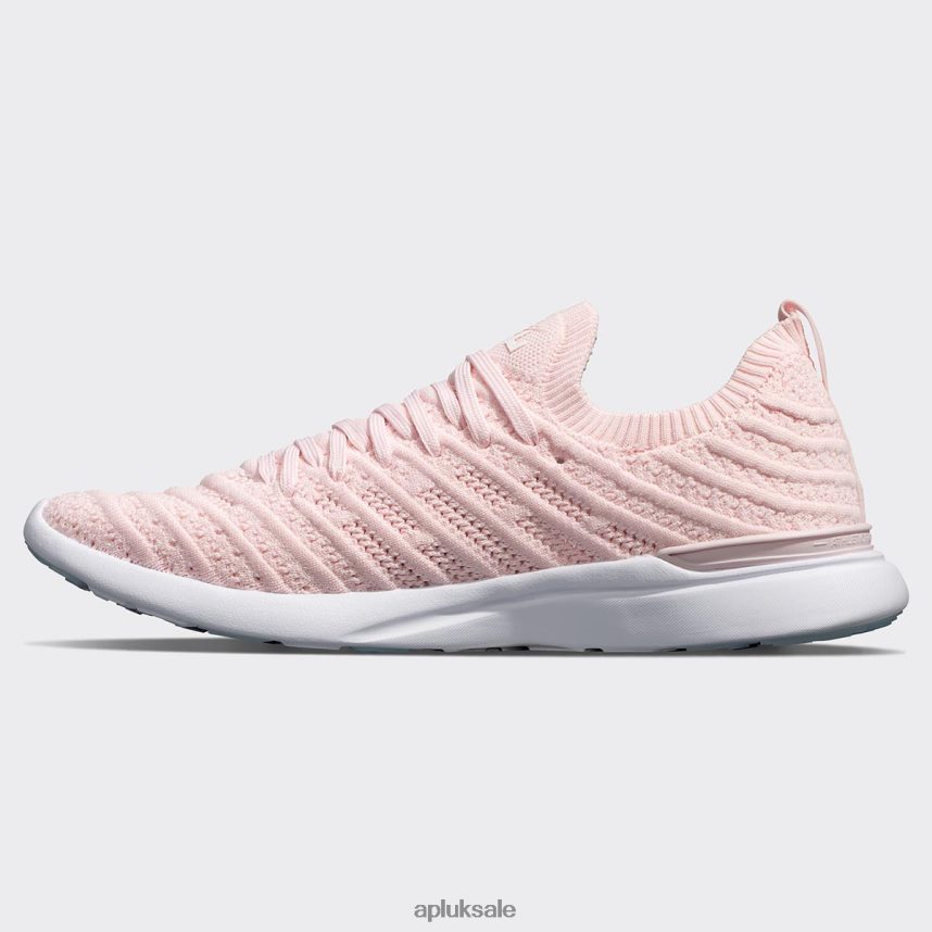 APL TechLoom Wave 60 - VH8XNZ408 APL Shoes UK Bleached Pink/White/Clear Women Running