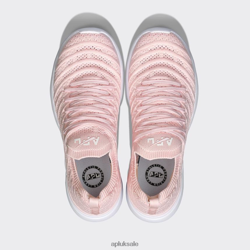 APL TechLoom Wave 60 - VH8XNZ408 APL Shoes UK Bleached Pink/White/Clear Women Running