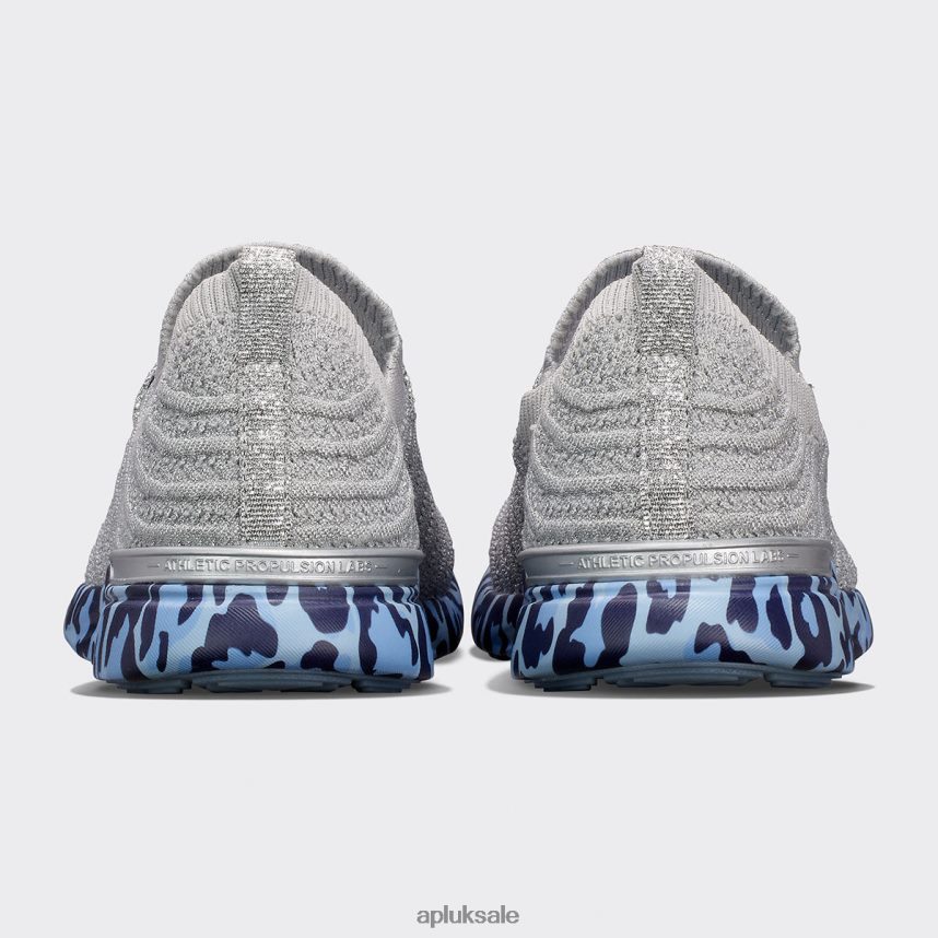 APL TechLoom Wave 60 - VH8XNZ411 APL Shoes UK Metallic Silver/Ice Blue/Leopard Women Running