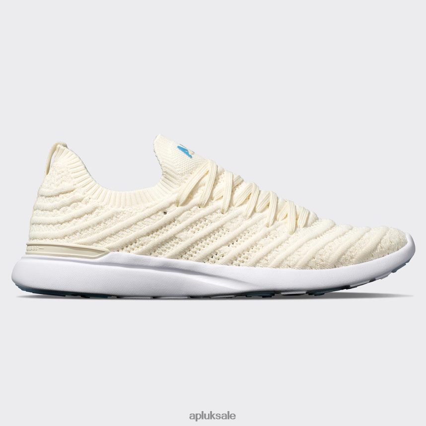 APL TechLoom Wave 60 - VH8XNZ413 APL Shoes UK Pristine/Coastal Blue/White Women Running