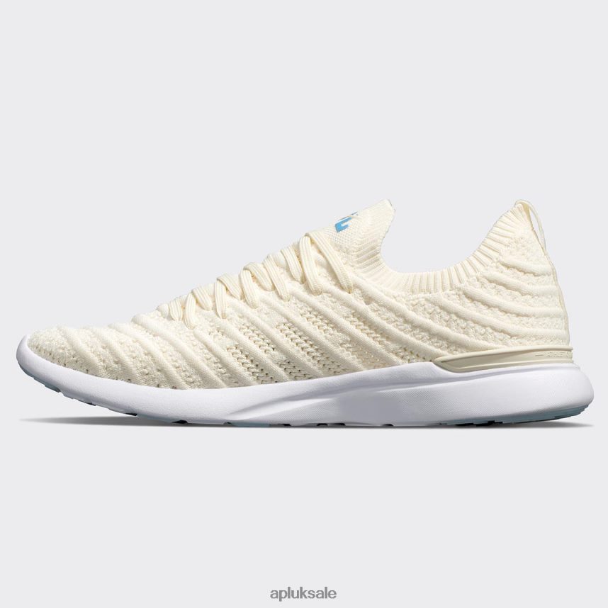 APL TechLoom Wave 60 - VH8XNZ413 APL Shoes UK Pristine/Coastal Blue/White Women Running