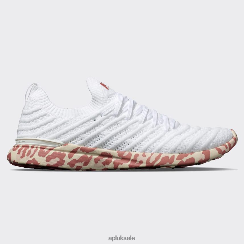 APL TechLoom Wave 61 - VH8XNZ424 APL Shoes UK White/Cedar/Leopard Women Running