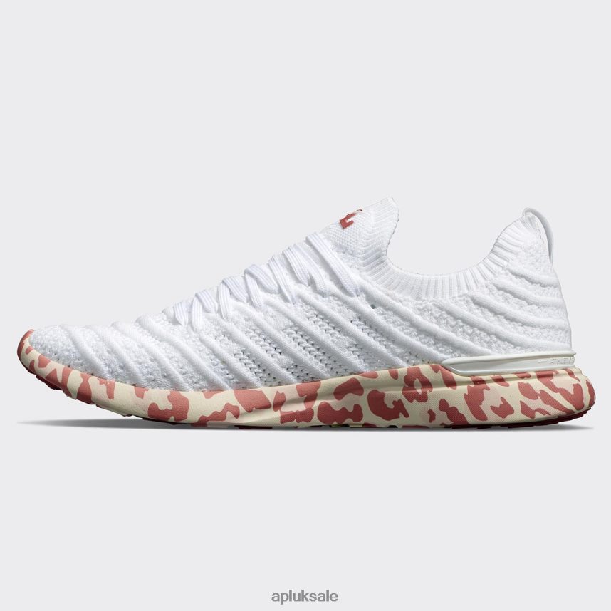 APL TechLoom Wave 61 - VH8XNZ424 APL Shoes UK White/Cedar/Leopard Women Running