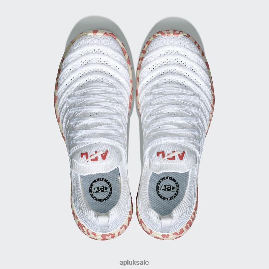 APL TechLoom Wave 61 - VH8XNZ424 APL Shoes UK White/Cedar/Leopard Women Running