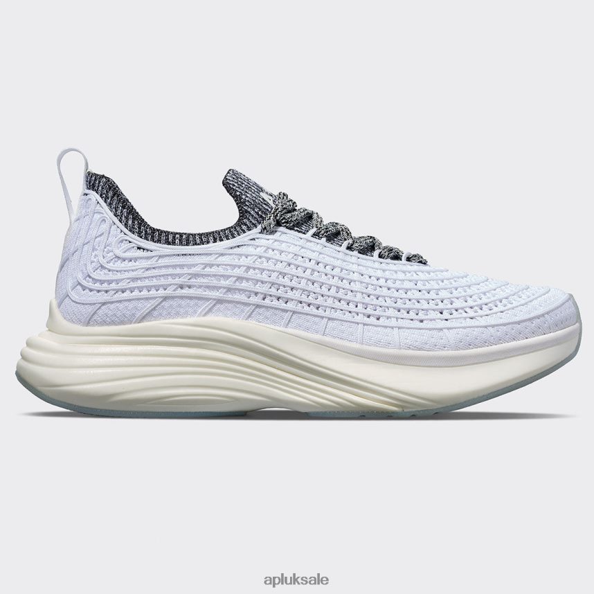 APL TechLoom Zipline 63 - VH8XNZ10 APL Shoes UK White/Black/White Melange Women Running
