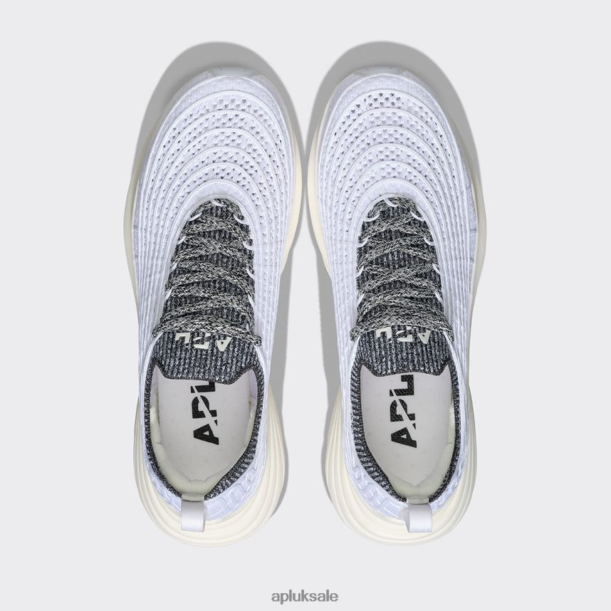 APL TechLoom Zipline 63 - VH8XNZ10 APL Shoes UK White/Black/White Melange Women Running