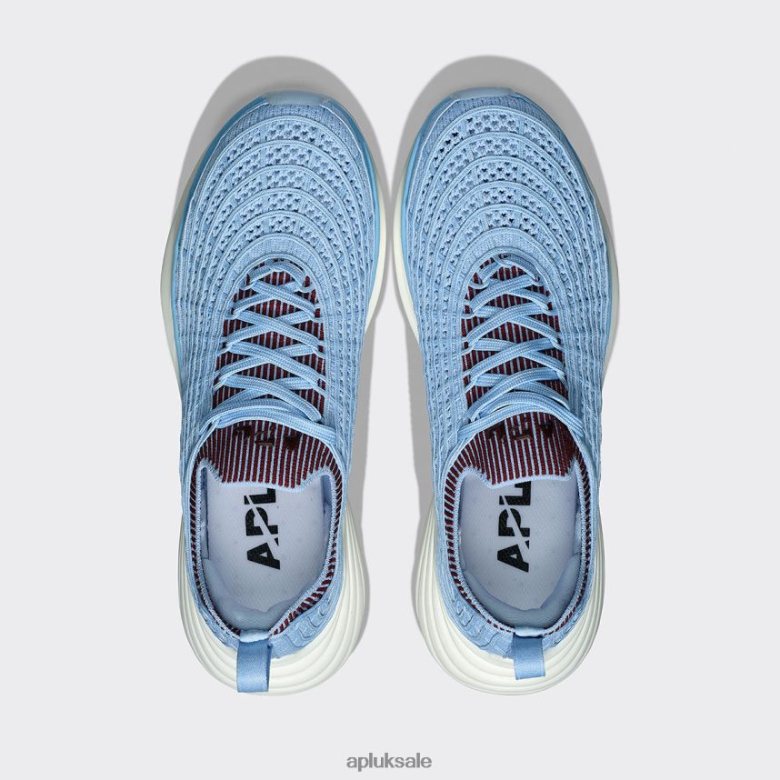 APL TechLoom Zipline 64 - VH8XNZ31 APL Shoes UK Ice Blue/Burgundy/Ribbed Women Running