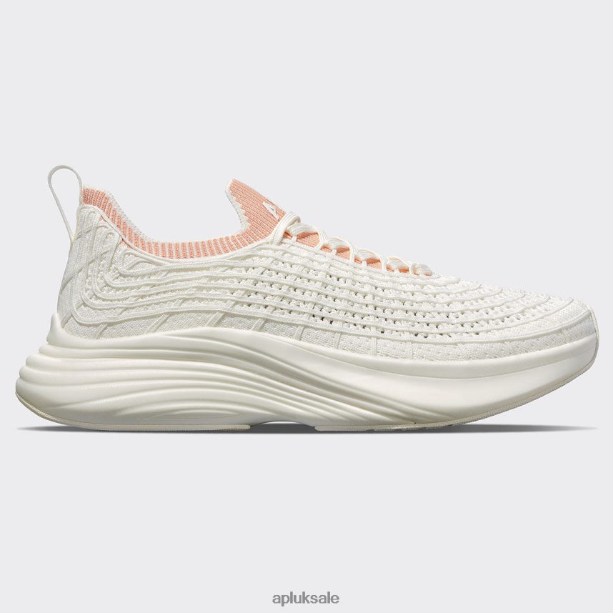 APL TechLoom Zipline 64 - VH8XNZ40 APL Shoes UK Ivory/Blush/Ribbed Women Running