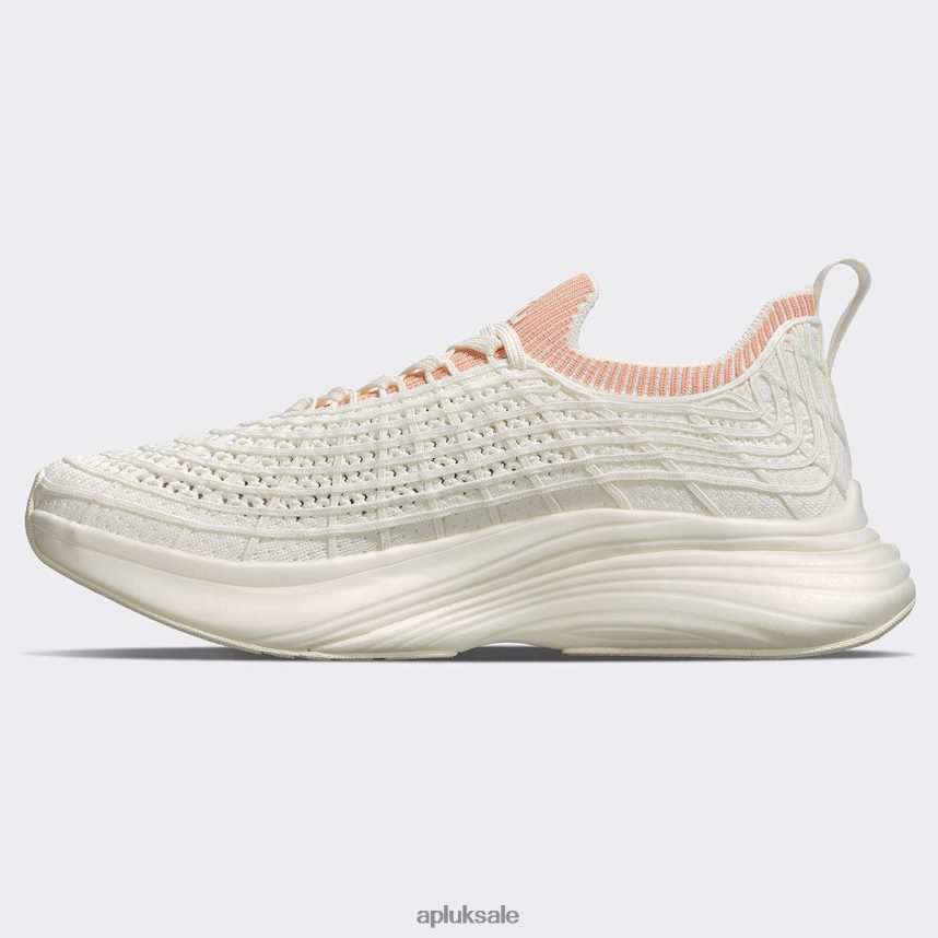 APL TechLoom Zipline 64 - VH8XNZ40 APL Shoes UK Ivory/Blush/Ribbed Women Running