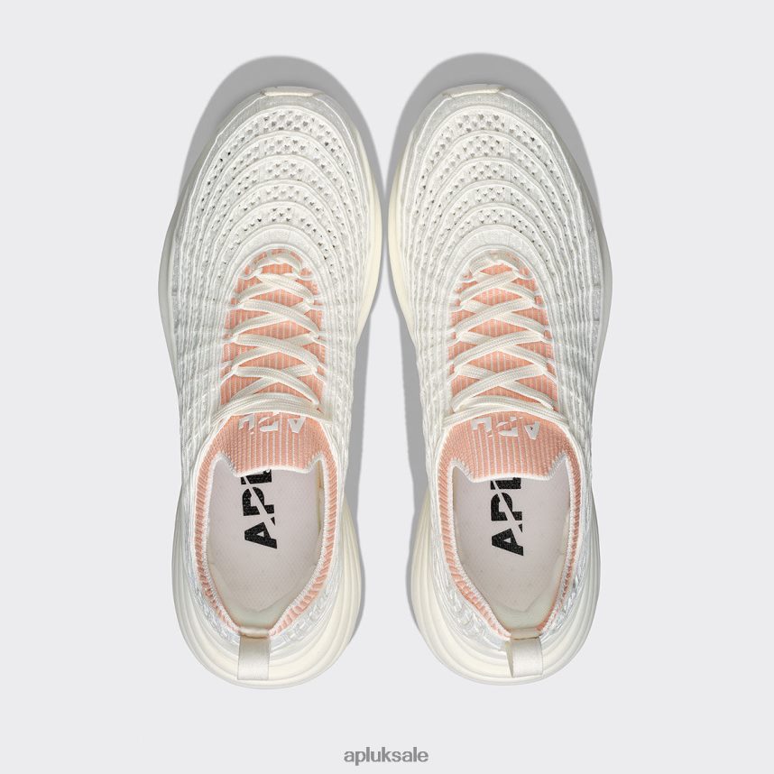 APL TechLoom Zipline 64 - VH8XNZ40 APL Shoes UK Ivory/Blush/Ribbed Women Running