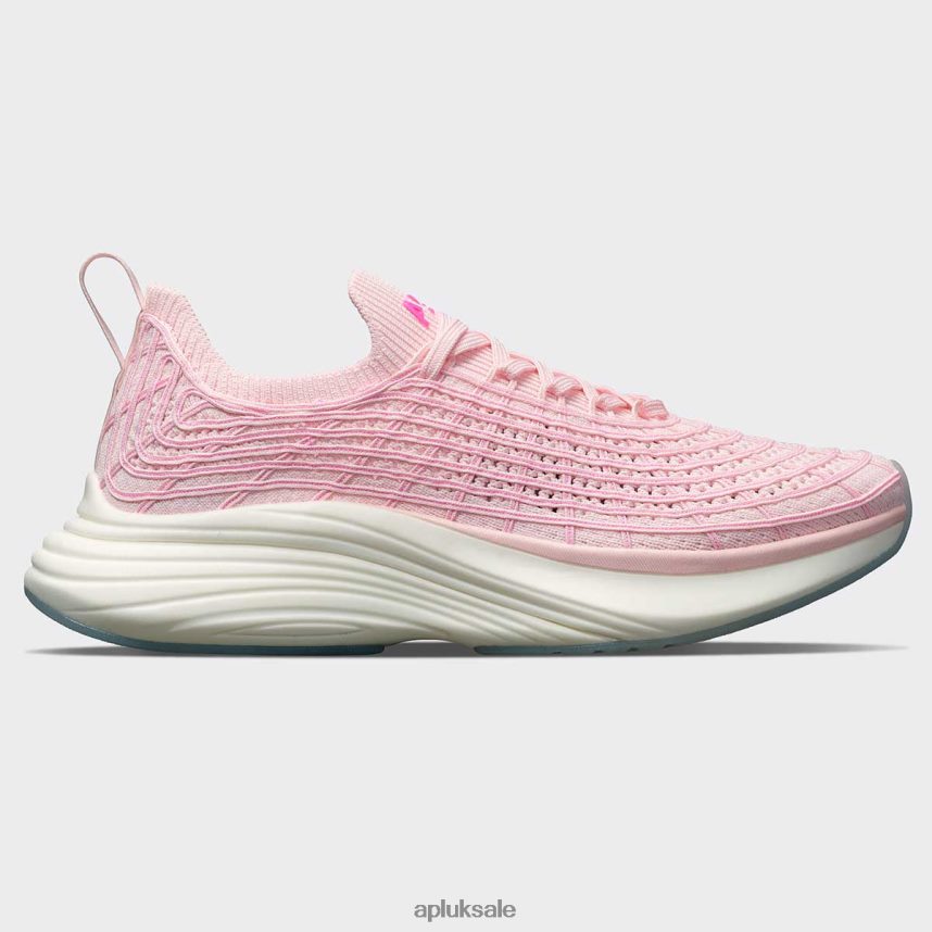 APL TechLoom Zipline 64 - VH8XNZ57 APL Shoes UK Bleached Pink/Fusion Pink Women Running