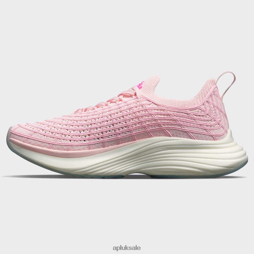 APL TechLoom Zipline 64 - VH8XNZ57 APL Shoes UK Bleached Pink/Fusion Pink Women Running