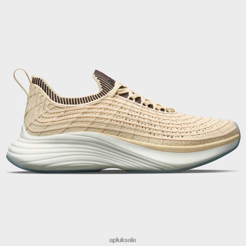 APL TechLoom Zipline 64 - VH8XNZ79 APL Shoes UK Vanilla/Chocolate/Ribbed Women Running