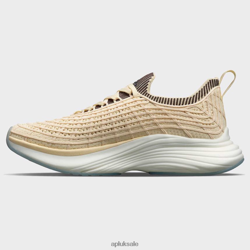 APL TechLoom Zipline 64 - VH8XNZ79 APL Shoes UK Vanilla/Chocolate/Ribbed Women Running