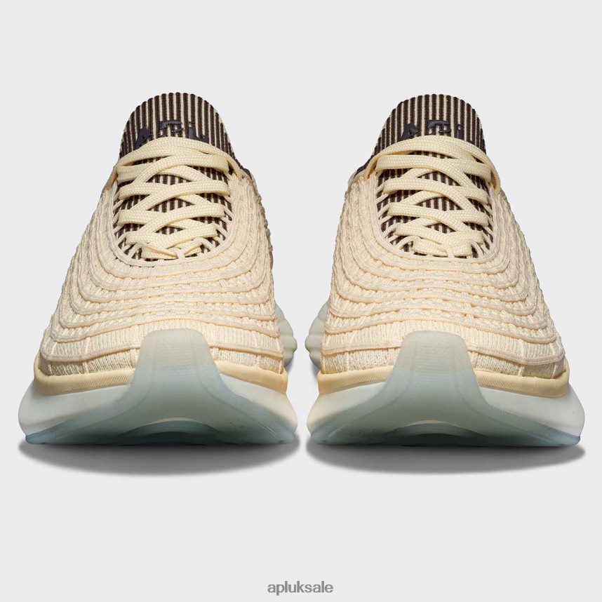 APL TechLoom Zipline 64 - VH8XNZ79 APL Shoes UK Vanilla/Chocolate/Ribbed Women Running