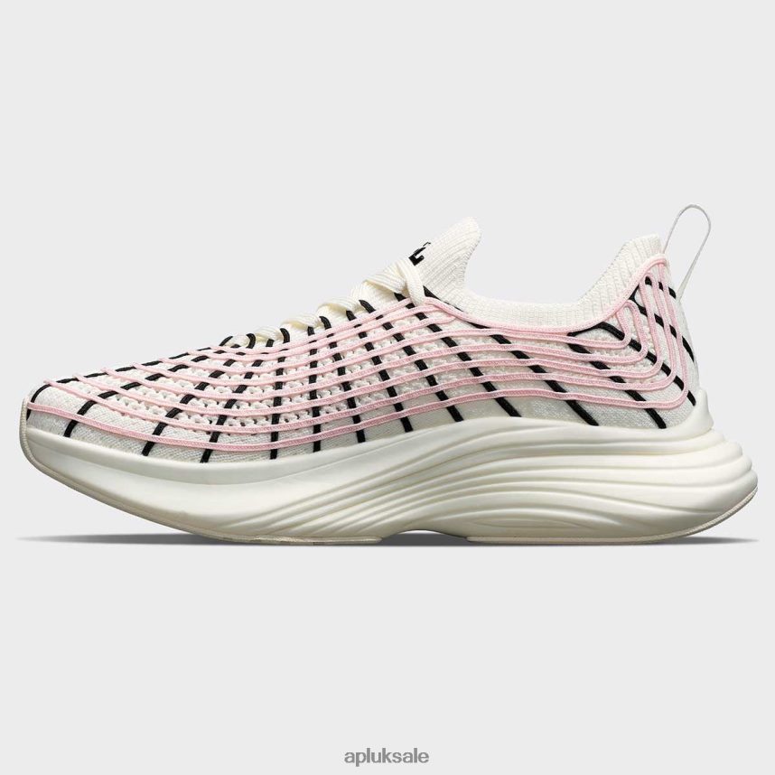 APL TechLoom Zipline 65 - VH8XNZ116 APL Shoes UK Ivory/Bleached Pink/Black Women Running