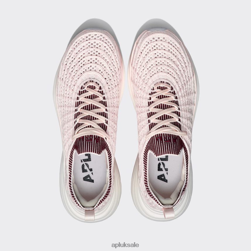 APL TechLoom Zipline 65 - VH8XNZ159 APL Shoes UK Sea Salt/Burgundy/Ribbed Women Running