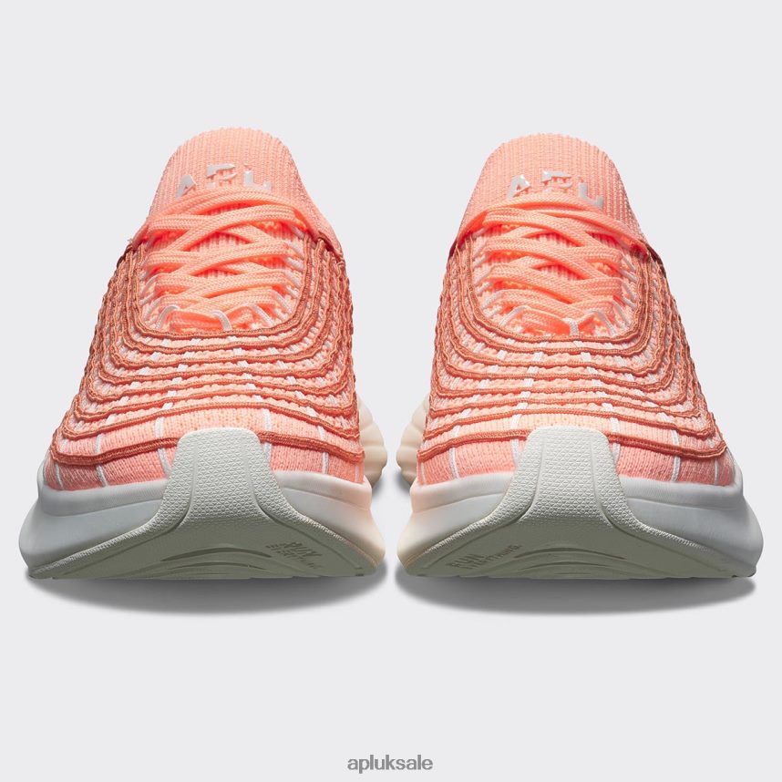 APL TechLoom Zipline 65 - VH8XNZ162 APL Shoes UK Neon Peach/Terracotta/Ivory Women Running