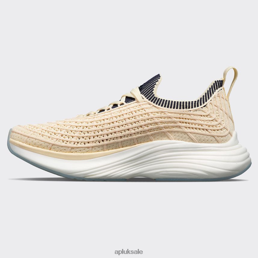 APL TechLoom Zipline 65 - VH8XNZ209 APL Shoes UK Vanilla/Midnight/Ribbed Women Running